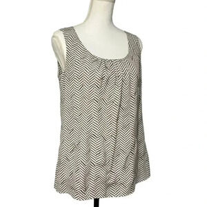 LOFT Size M striped tank top with sequin accents EUC